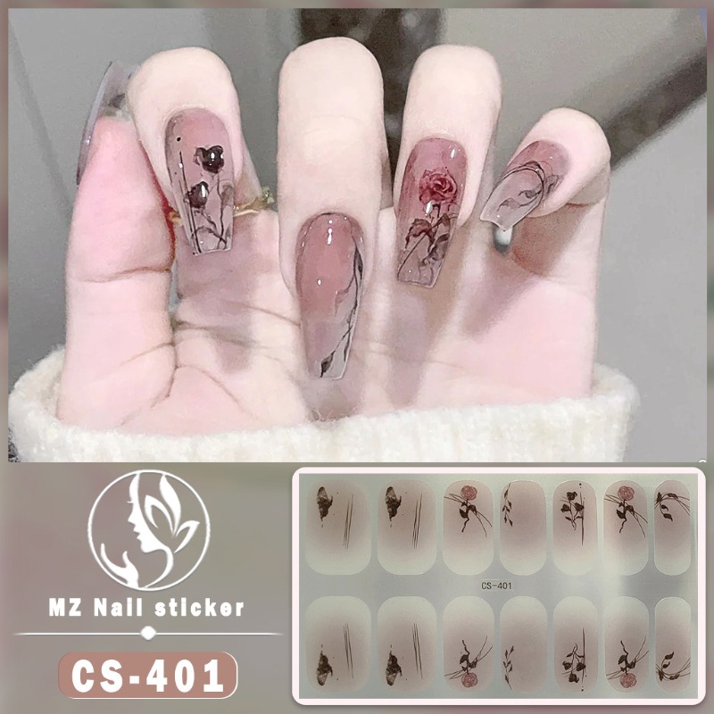 Gold Foil Flakes - 1 feuille d'autocollants pour ongles en