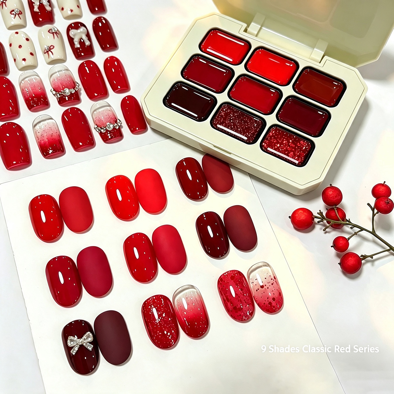 Resin Glitter Pack - 9 Couleurs Classiques Rouge Solide Gel