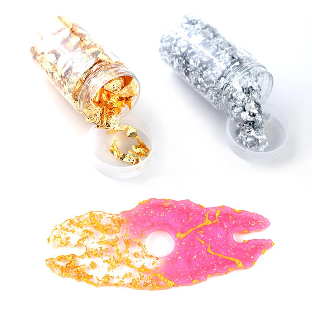 Gold Foil Flakes - 6 autocollants pour ongles en papier