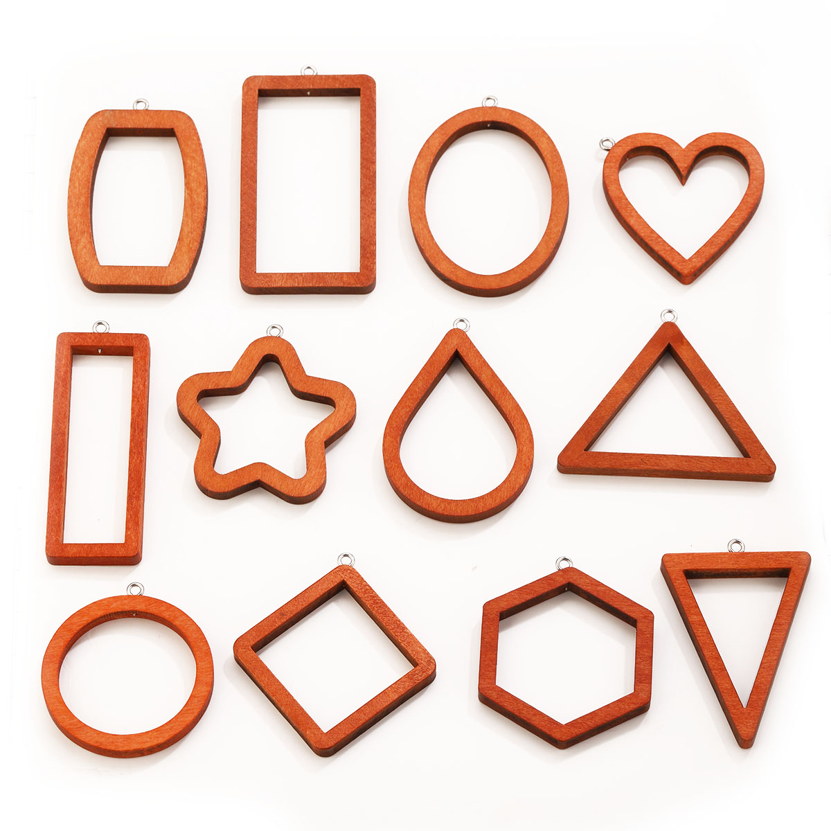 Resin Craft Projects - 10 Breloques Géométriques en Bois (Triangle