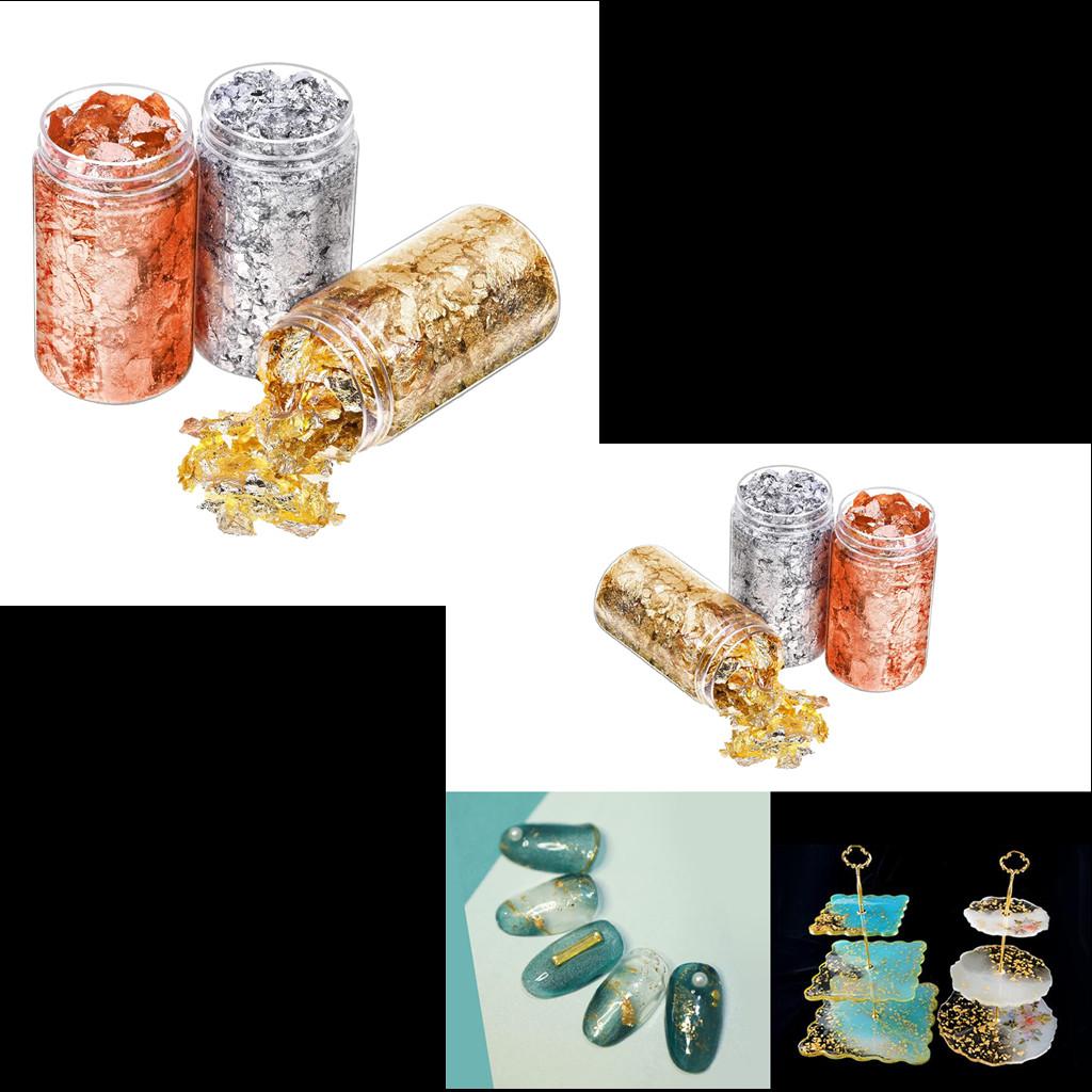 6 autocollants pour ongles en  - Gold Foil Flakes avis et prix